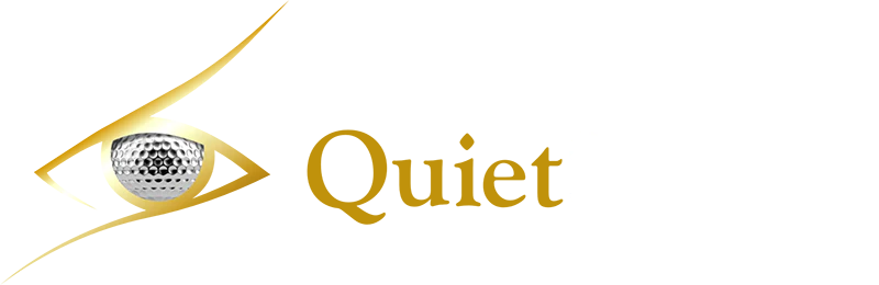 QuietStroke logo — quiet eye golf training aid